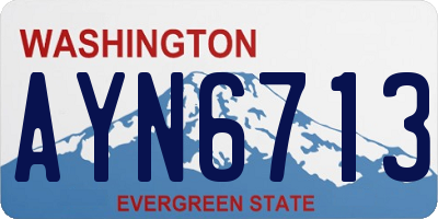 WA license plate AYN6713
