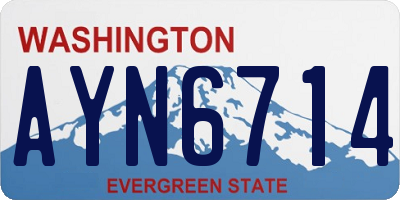 WA license plate AYN6714