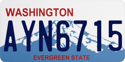 WA license plate AYN6715