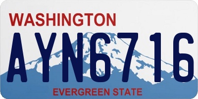 WA license plate AYN6716