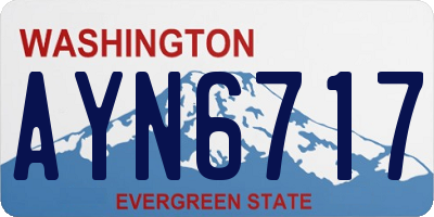 WA license plate AYN6717