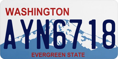 WA license plate AYN6718
