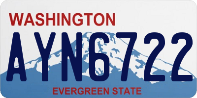 WA license plate AYN6722