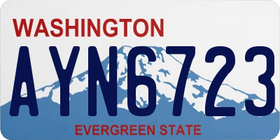 WA license plate AYN6723