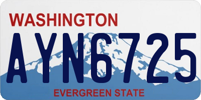 WA license plate AYN6725