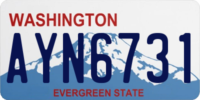 WA license plate AYN6731