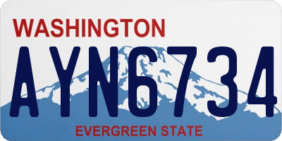 WA license plate AYN6734