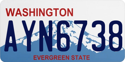 WA license plate AYN6738