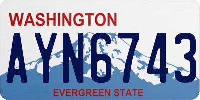 WA license plate AYN6743