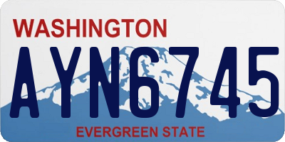 WA license plate AYN6745
