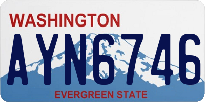 WA license plate AYN6746