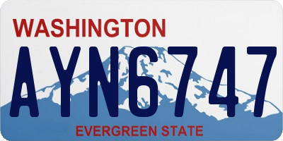 WA license plate AYN6747