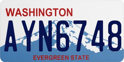 WA license plate AYN6748