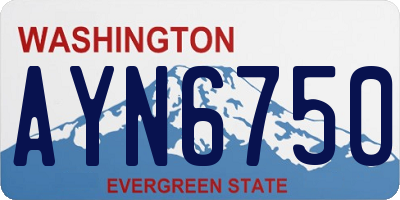 WA license plate AYN6750