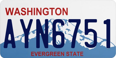 WA license plate AYN6751