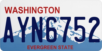 WA license plate AYN6752