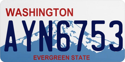 WA license plate AYN6753
