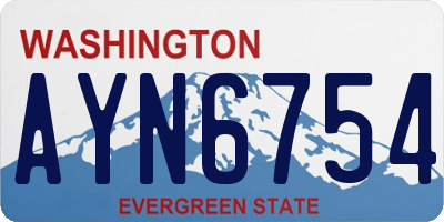 WA license plate AYN6754