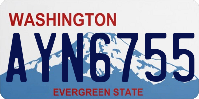 WA license plate AYN6755