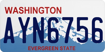 WA license plate AYN6756