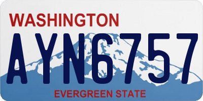 WA license plate AYN6757