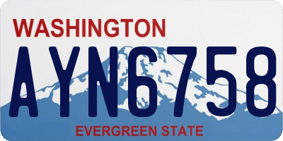 WA license plate AYN6758