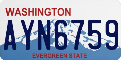 WA license plate AYN6759