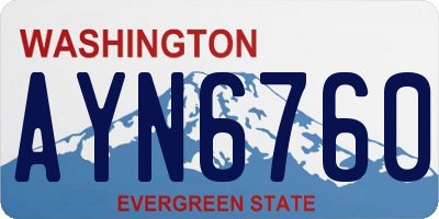 WA license plate AYN6760