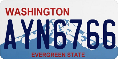 WA license plate AYN6766