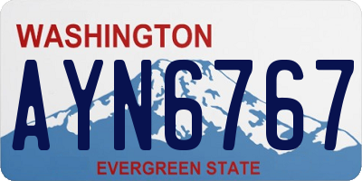 WA license plate AYN6767