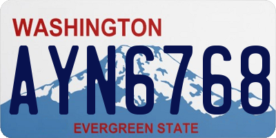 WA license plate AYN6768