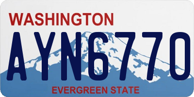 WA license plate AYN6770