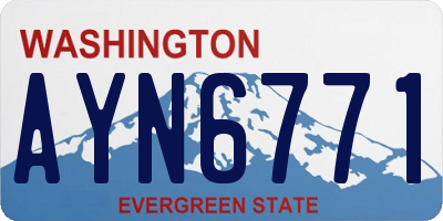 WA license plate AYN6771