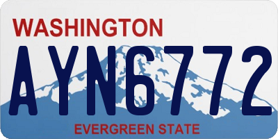 WA license plate AYN6772