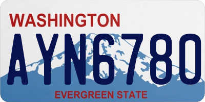 WA license plate AYN6780