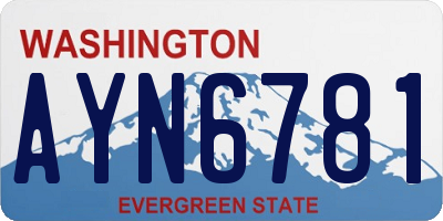 WA license plate AYN6781