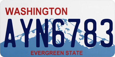 WA license plate AYN6783