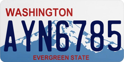 WA license plate AYN6785