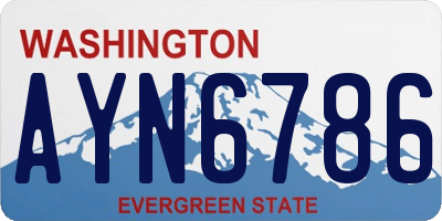 WA license plate AYN6786