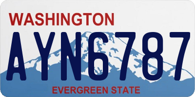 WA license plate AYN6787