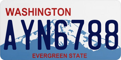 WA license plate AYN6788
