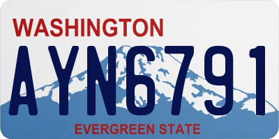 WA license plate AYN6791