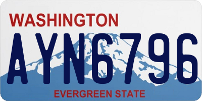 WA license plate AYN6796