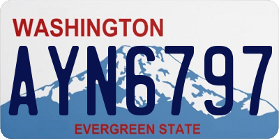 WA license plate AYN6797