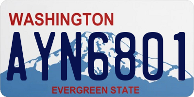 WA license plate AYN6801