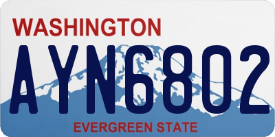 WA license plate AYN6802