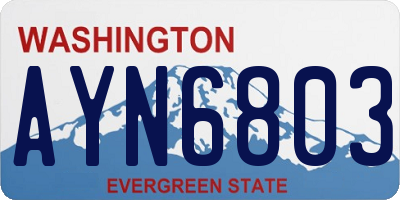 WA license plate AYN6803