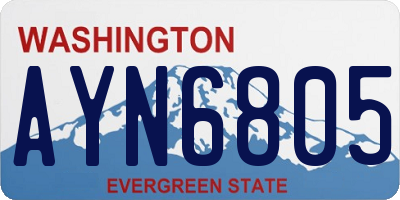 WA license plate AYN6805