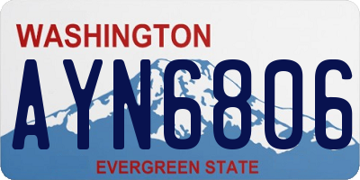 WA license plate AYN6806