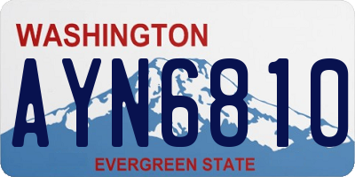 WA license plate AYN6810